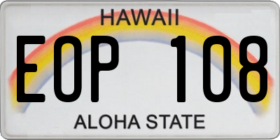 HI license plate EOP108