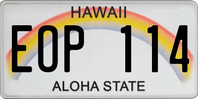 HI license plate EOP114