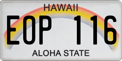 HI license plate EOP116