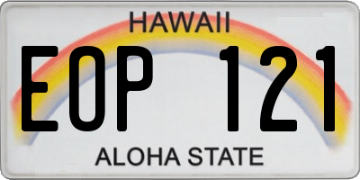HI license plate EOP121