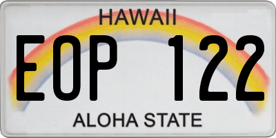 HI license plate EOP122