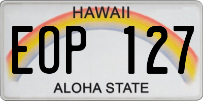 HI license plate EOP127