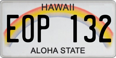 HI license plate EOP132