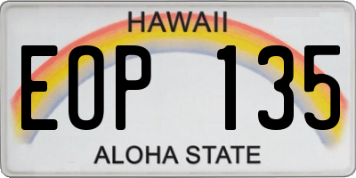 HI license plate EOP135