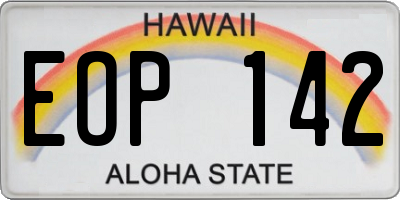 HI license plate EOP142