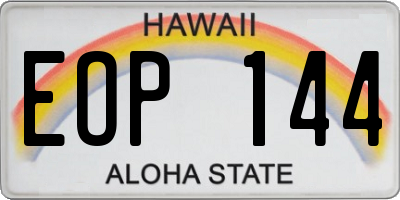 HI license plate EOP144