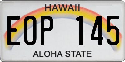 HI license plate EOP145
