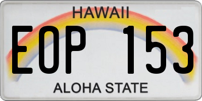 HI license plate EOP153