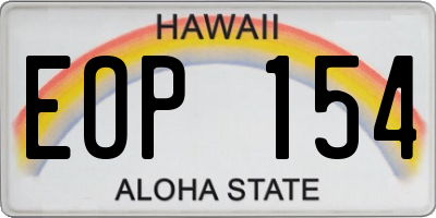 HI license plate EOP154