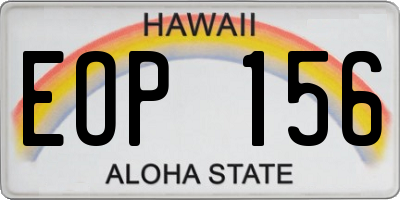 HI license plate EOP156