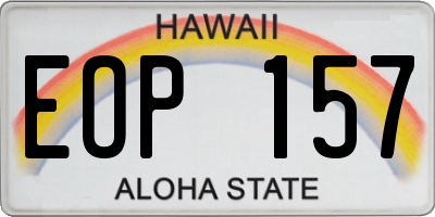 HI license plate EOP157