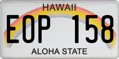 HI license plate EOP158