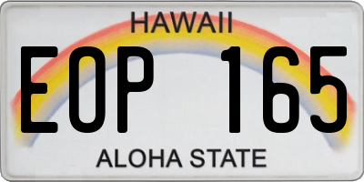 HI license plate EOP165