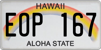 HI license plate EOP167