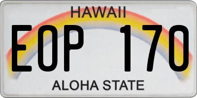 HI license plate EOP170