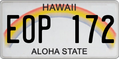 HI license plate EOP172