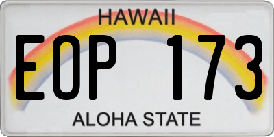 HI license plate EOP173
