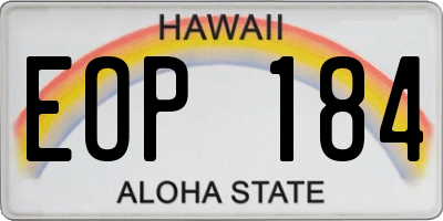 HI license plate EOP184