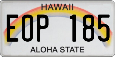 HI license plate EOP185