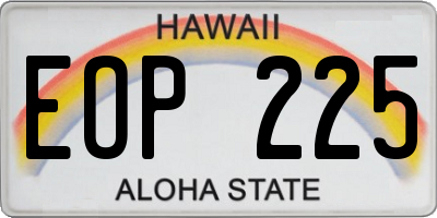 HI license plate EOP225