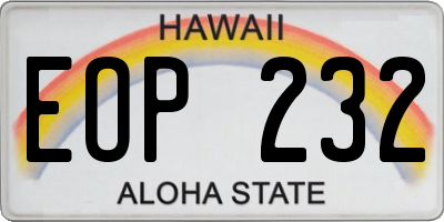 HI license plate EOP232