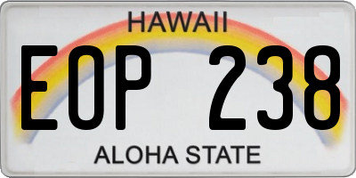 HI license plate EOP238