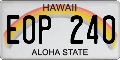 HI license plate EOP240
