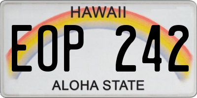 HI license plate EOP242