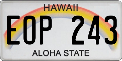 HI license plate EOP243