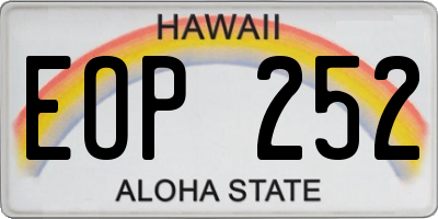 HI license plate EOP252