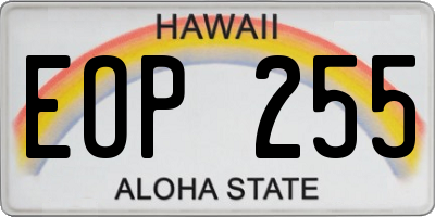 HI license plate EOP255