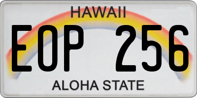 HI license plate EOP256