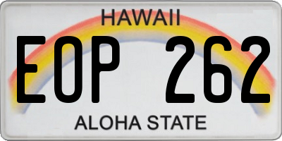 HI license plate EOP262