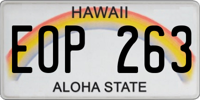 HI license plate EOP263