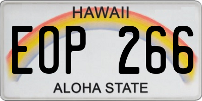 HI license plate EOP266