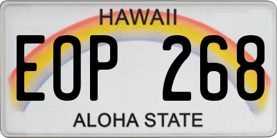 HI license plate EOP268