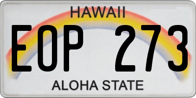 HI license plate EOP273