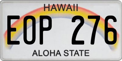 HI license plate EOP276
