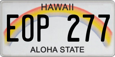 HI license plate EOP277