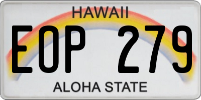 HI license plate EOP279