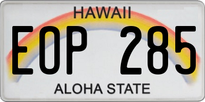 HI license plate EOP285