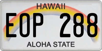 HI license plate EOP288
