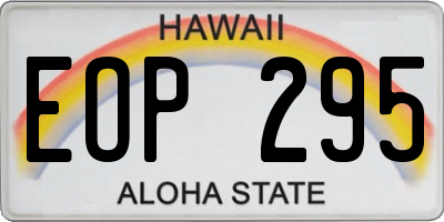HI license plate EOP295