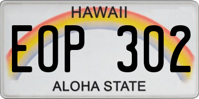 HI license plate EOP302