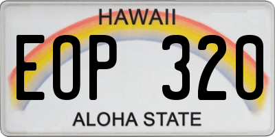 HI license plate EOP320
