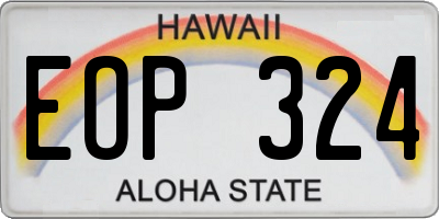 HI license plate EOP324