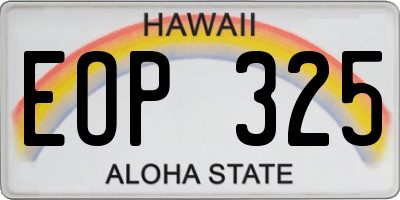 HI license plate EOP325
