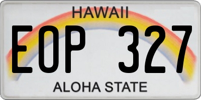 HI license plate EOP327