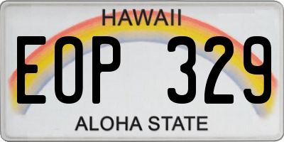 HI license plate EOP329