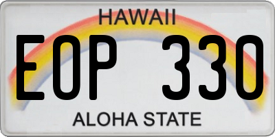 HI license plate EOP330